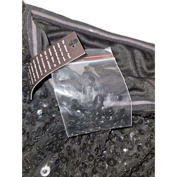 NWT! Adrianna Papell Women's Off Shoulder Black Sequins Maxi Gown Sz 14 $299 - Picture 10 of 12